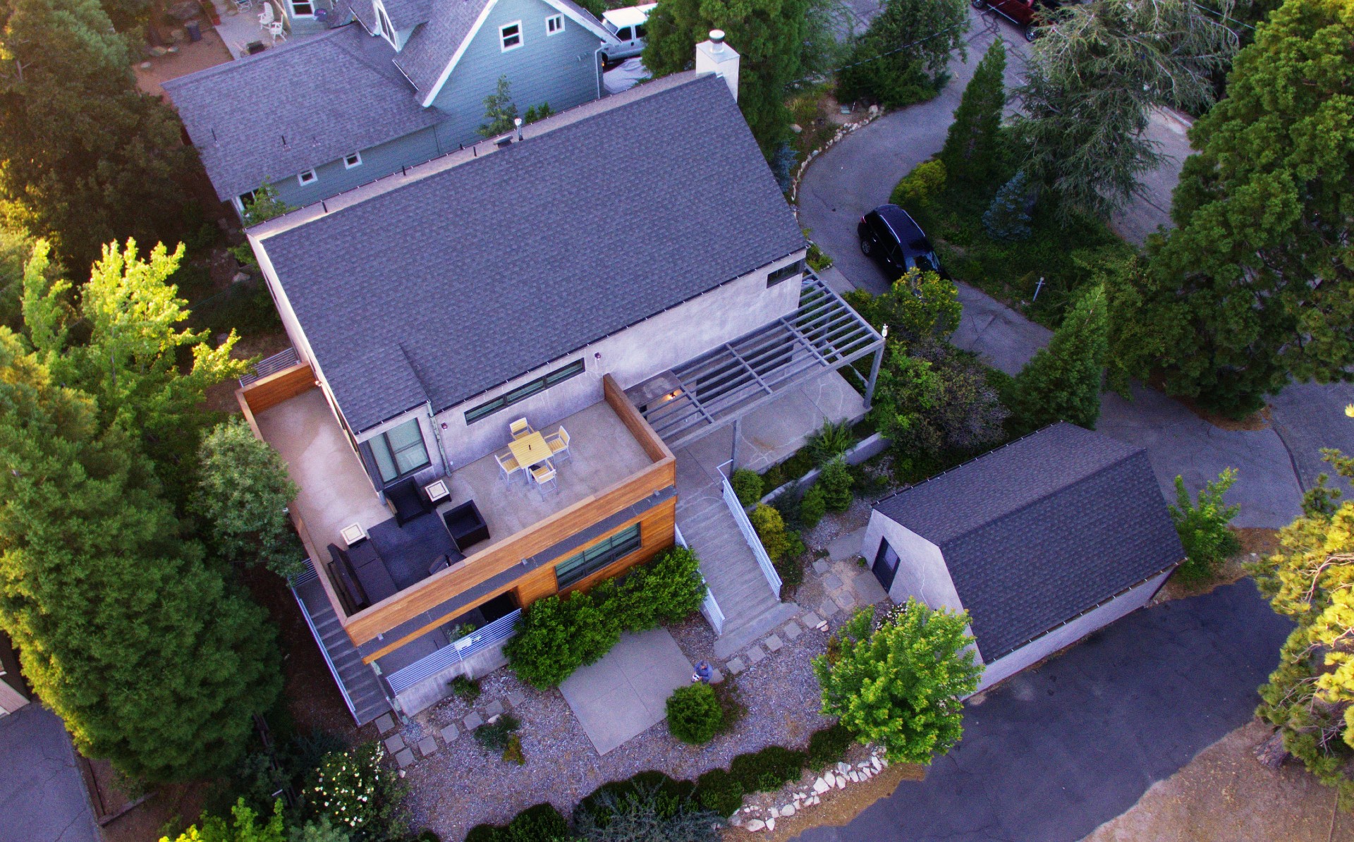 overhead picture of residential roof